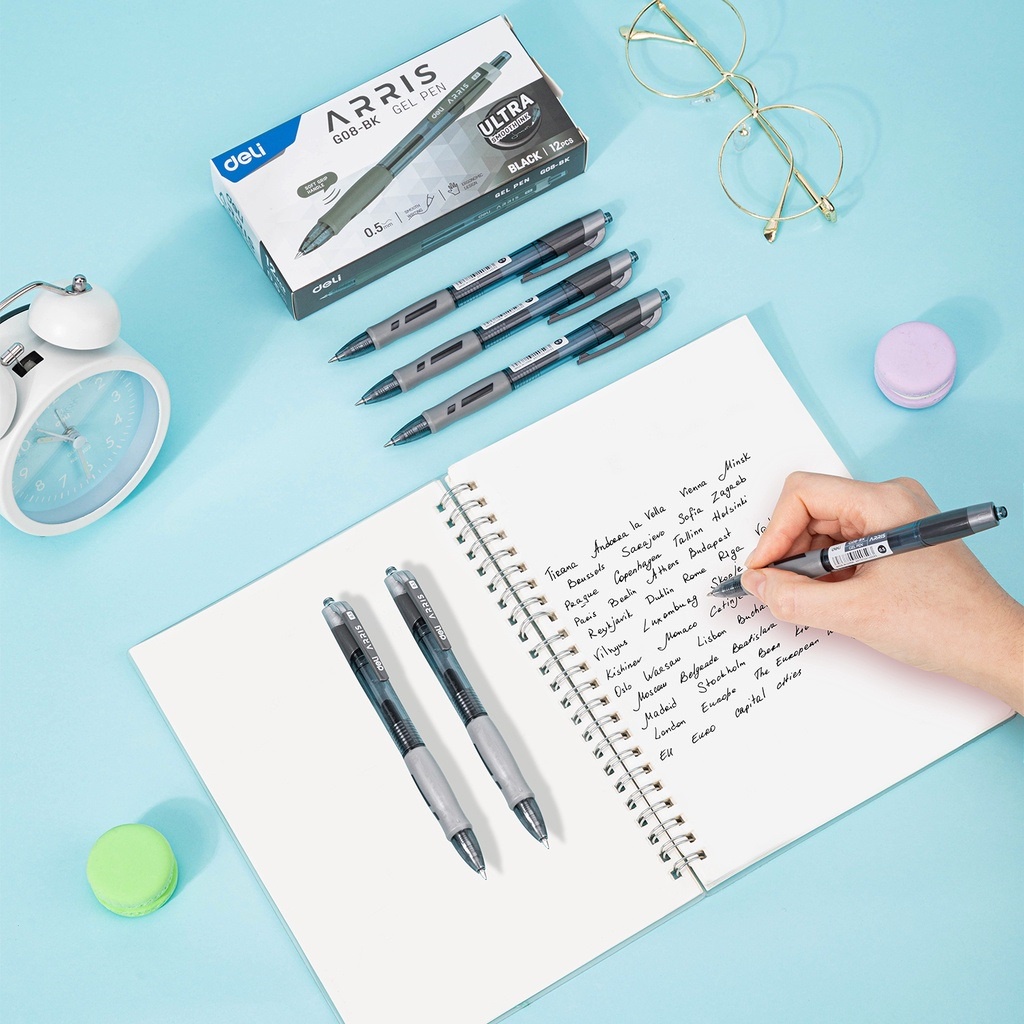 Bút Mực Gel Ngòi 0.5mm In Hình Cá Màu Xanh / Đen