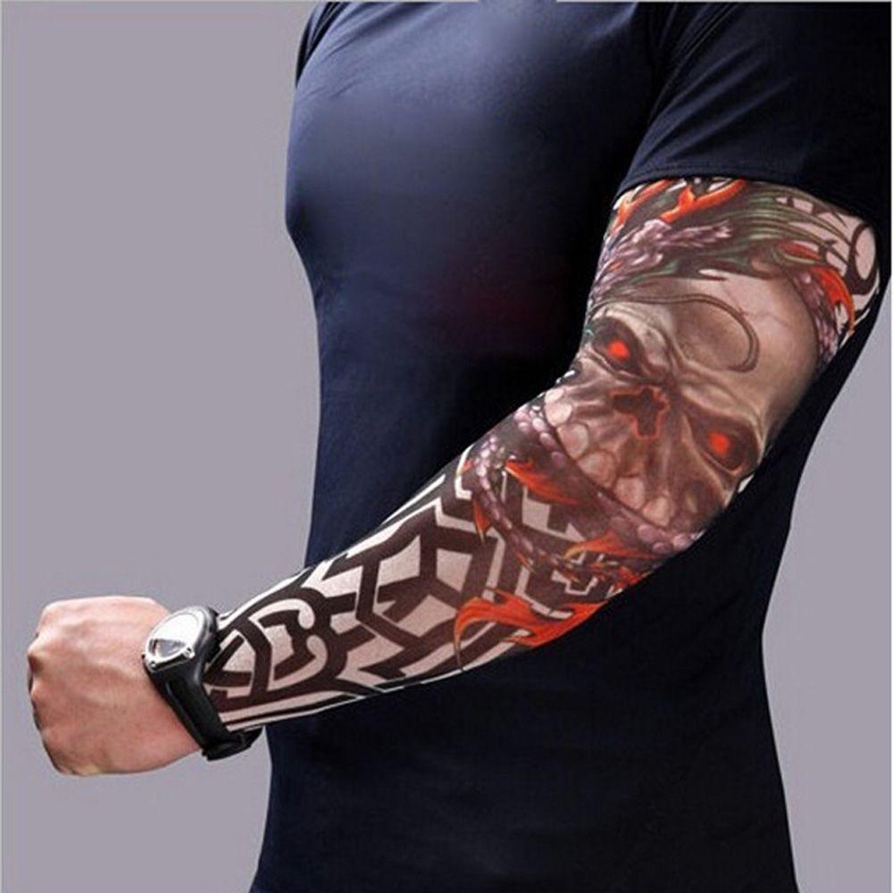 Găng Tay Giả Hình Xăm Tạm Thời Chống Tia UV Punk Giữ Ấm Cánh Tay Cho Nam Và Nữ