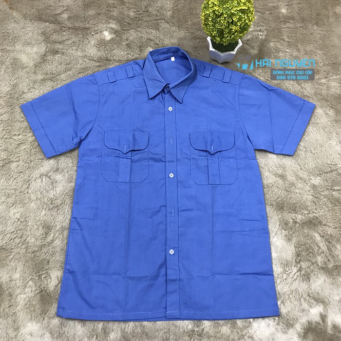Áo bảo vệ ngắn tay vải xi chất đẹp may chuẩn