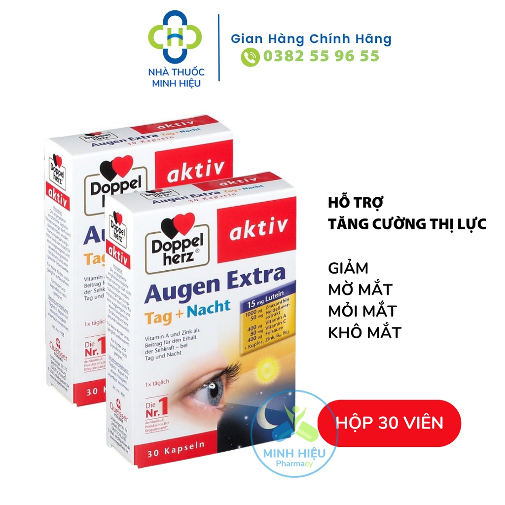 Viên Uống Bổ Mắt Doppelherz Augen Extra - Bổ Sung Vitamin A, Chống Mỏi Mắt, khô mắt, Tăng Cường Thị Lực