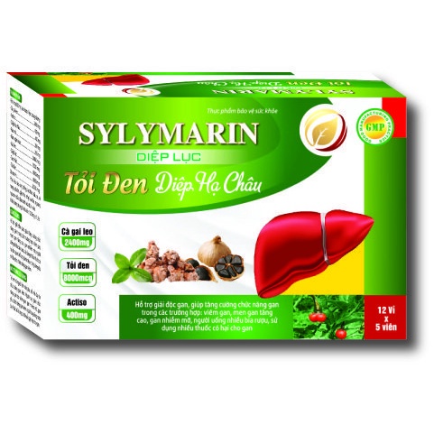 Viên uống giải độc gan Sylymarin Diệp Lục Tỏi Đen Diêp Hạ Châu Giúp Thanh nhiệt, giải độc, mát gan, hạ men gan
