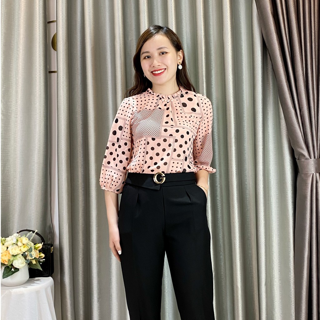 [Mã WASTUP giảm 10% tối đa 30K đơn 99K] Áo sơ mi nữ chấm bi Emvy - A2 | BigBuy360 - bigbuy360.vn