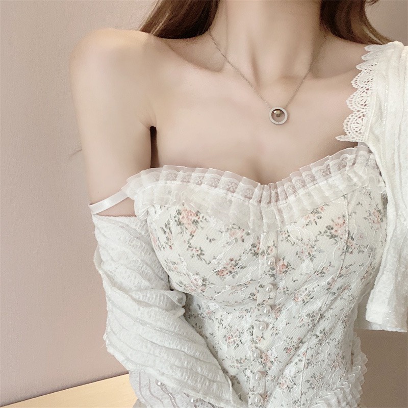 Áo Bra ren siêu quyến rũ có mút, áo 2 dây ren hoa nổi sexy style Hàn Quốc Okélla