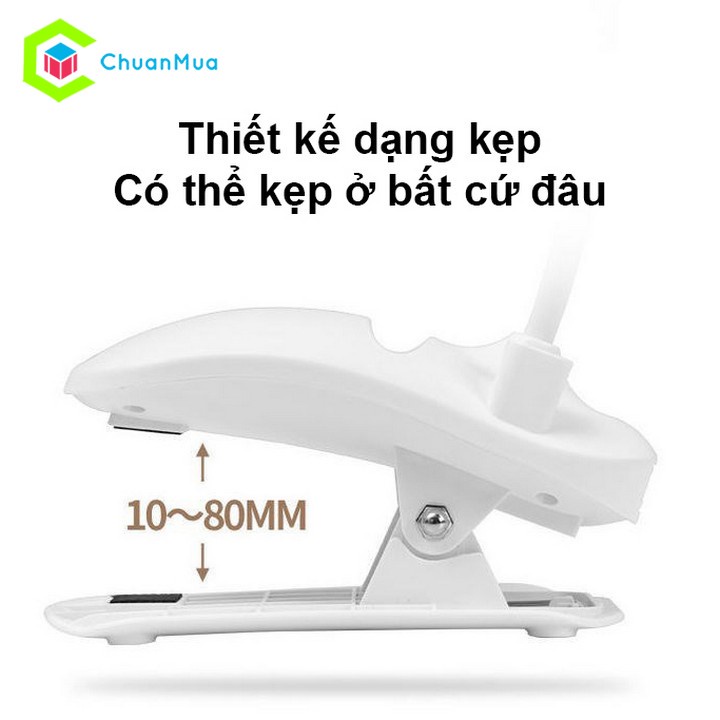 Đèn Led Kẹp Bàn Không Dây Cảm Ứng ( Đèn Sạc USB, Không Ánh Sáng Xanh, Chống Cận Thị, Đọc Sách, Học Tập,...)