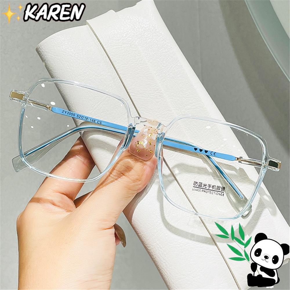 Mắt Kính Gọng Vuông Trong Suốt Chống Ánh Sáng Xanh Phong Cách Retro Thời Trang Cho Nữ