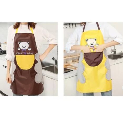 Tạp dề hàn quốc có túi, có chỗ lau tay tiện lợi không thấm nước và ngăn mùi hiệu quả Hình Gấu | BigBuy360 - bigbuy360.vn