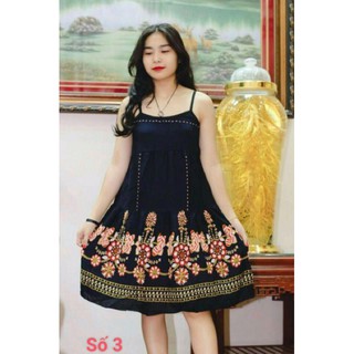  Váy bầu 2 dây chất lanh mát ( hàng Quảng Châu)