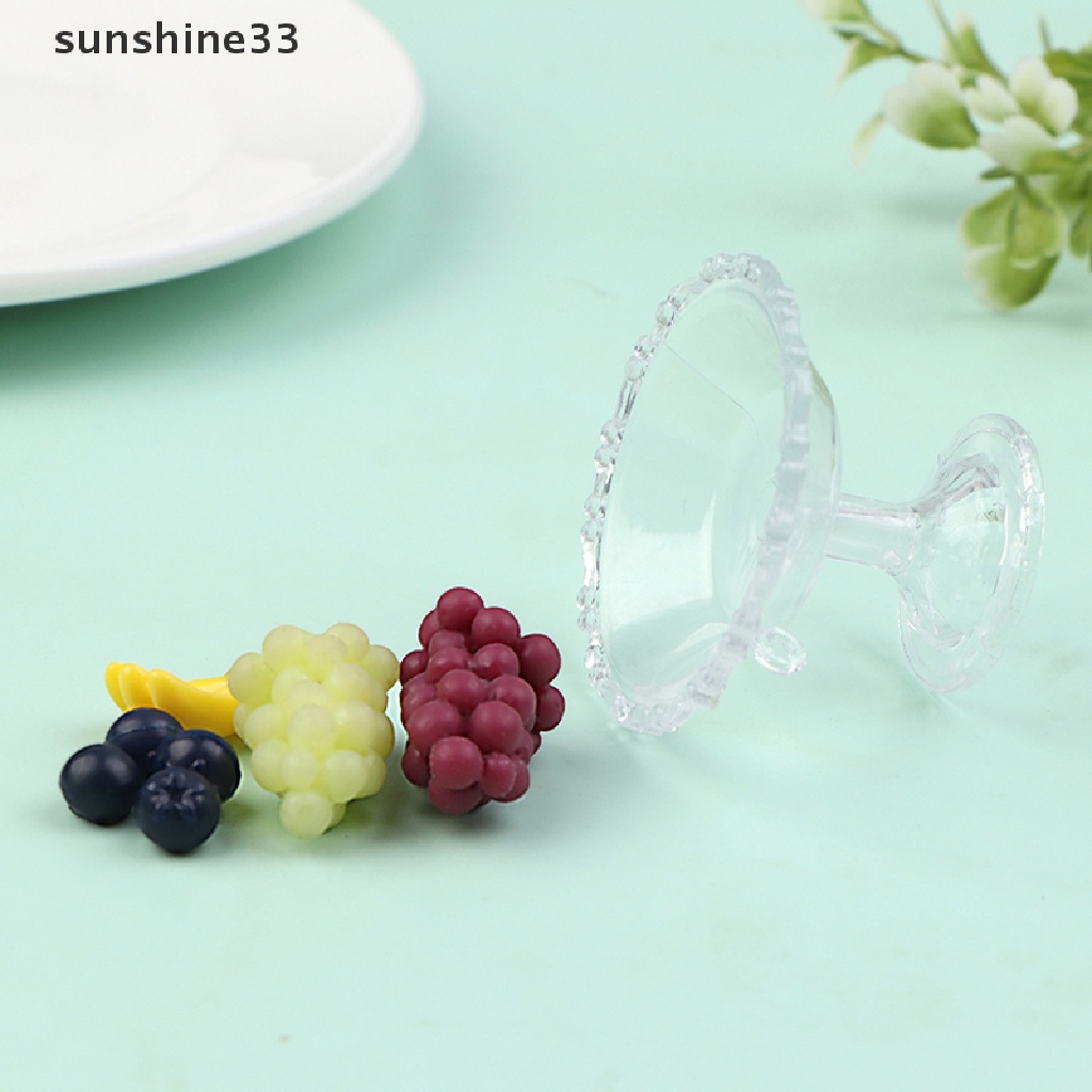 SU 1Set 1:12 Dollhouse Miniature Dessert Pan Cake Stand Fruit Tray W/Fruit DecorToy n