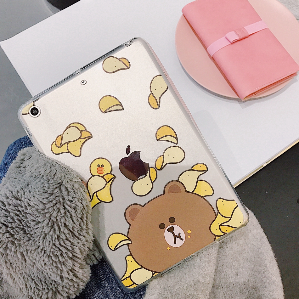 For iPad Air 2 Mini 2 3 4 5 iPad 6 Pro 11 Air3/Pro 10.5 Case Cute Potato Bear And Loves Cat Pattern Transparent Cover | BigBuy360 - bigbuy360.vn