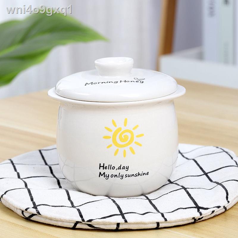 Chén hầm đôi tai bằng sứ sáng tạo có nắp đậy, nồi gia dụng, hấp súp, yến sào, vi cá mập nhỏ