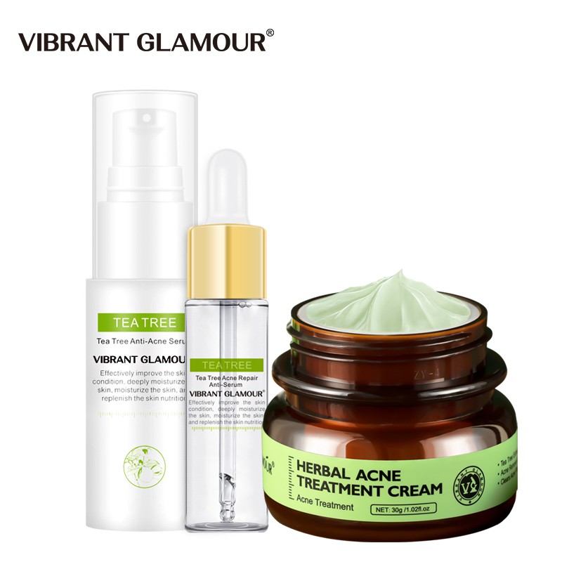 Set 3 sản phẩm VIBRANT GLAMOUR chiết xuất tràm trà cải thiện sẹo/mụn trứng cá chăm sóc da