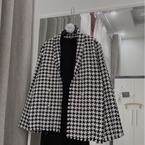 Áo vest nữ họa tiết caro mùa thu đông kiểu dáng thanh lịch Bling Store BL09