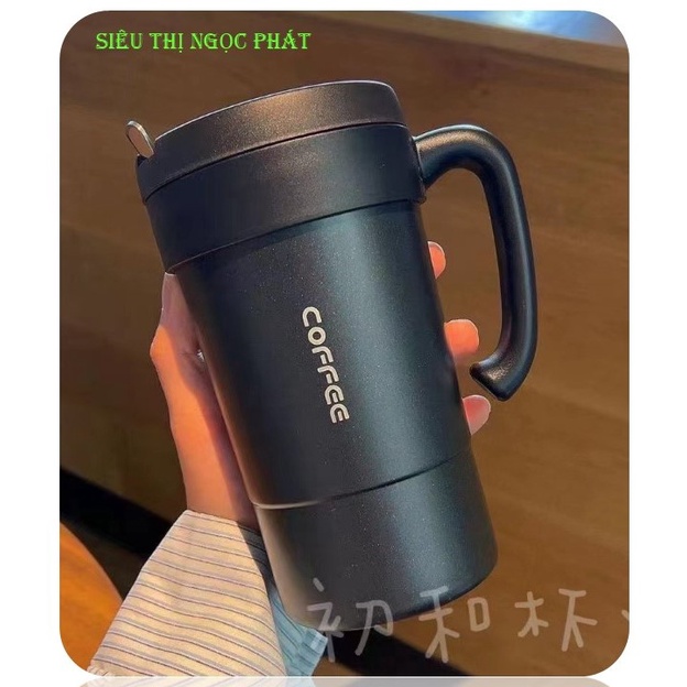 Ly/cốc Giữ Nhiệt Coffee 580ML + có kèm Muỗng khuấy Inox