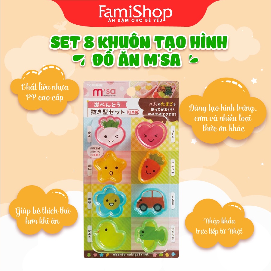 FamiShop Set 8 khuôn tạo hình đồ ăn M'sa