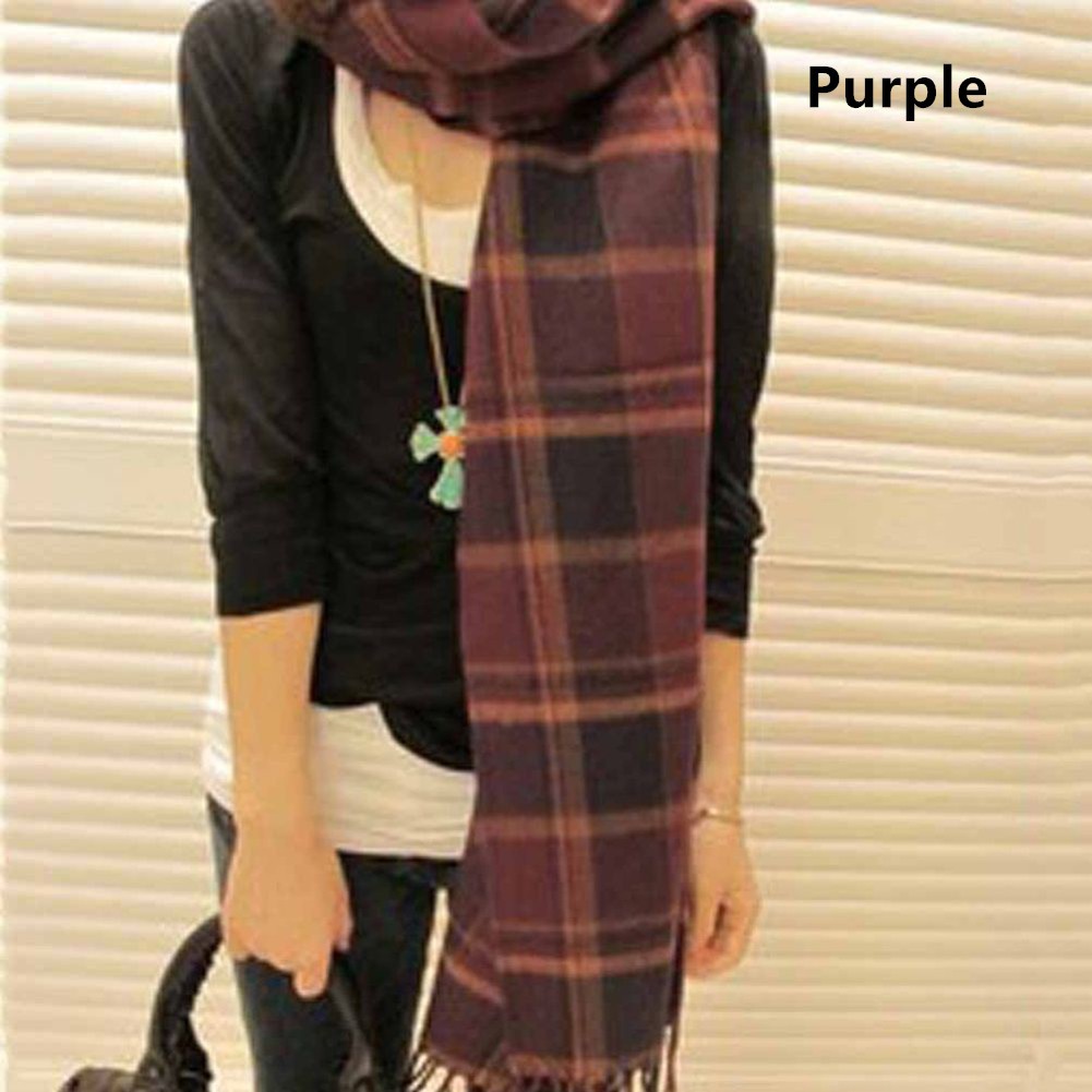 Khăn choàng cổ dài sọc ca rô màu