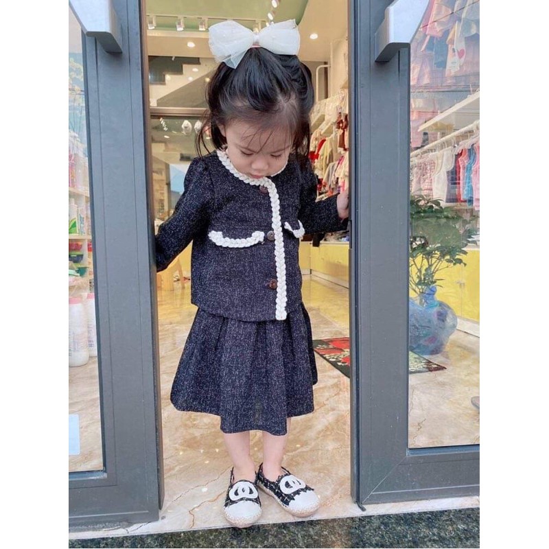Set váy dạ bé gái⚡Freeship⚡Váy bé gái thiết kế loại 1 cho bé từ 8-40kg
