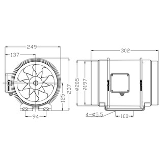 Quạt hút đồng trục HF-200P