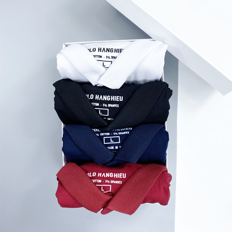 Áo thun polo nam trơn cổ trụ POLO HΛNGHIEU, vải thun cotton CVC co dãn nhẹ, form slim tôn dáng lịch lãm - POLO HΛNGHIEU | BigBuy360 - bigbuy360.vn