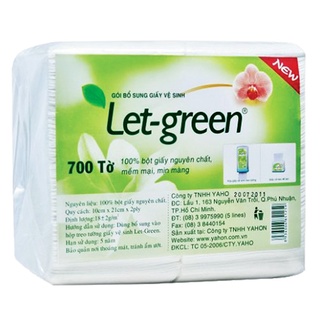 Gói bổ sung giấy vệ sinh let green 700 tờ