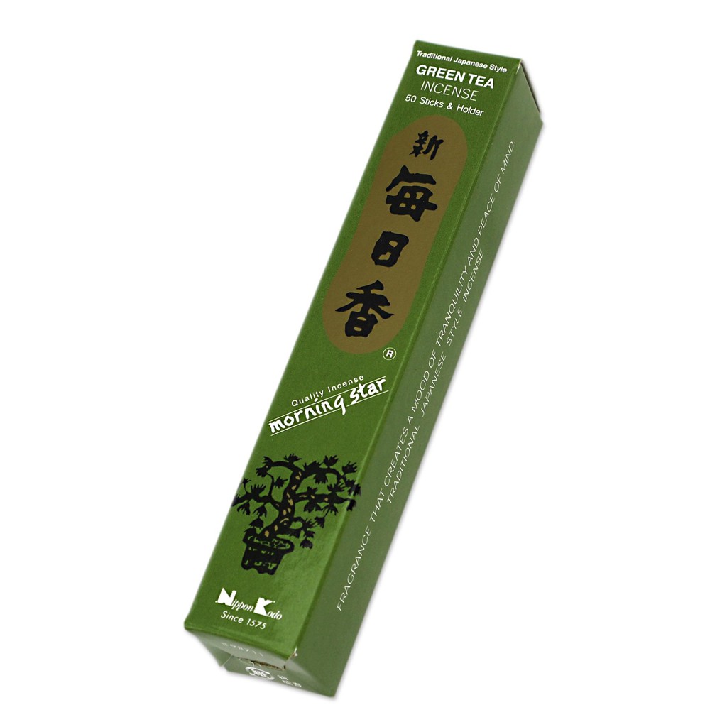 Nhang thơm Morning Star Green Tea trà xanh 50 que, Thanh hương Nhật Bản thư giãn Nippon Kodo