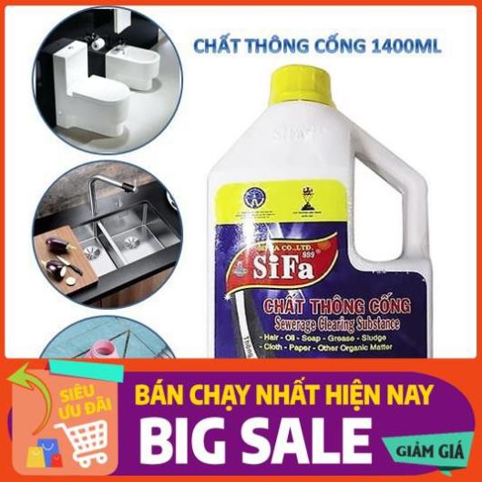 Chai Thông Bồn Cầu Cống Cực Mạnh 1400ml – chất chống tắc nghẽn cấp tốc