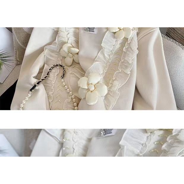 Dòng Milk High Niche Áo Sweatshirt Dáng Rộng Cao Cấp Họa Tiết Hoa Ba Chiều Thời Trang Xuân Thu Dành