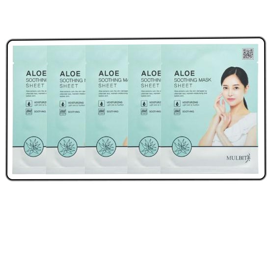 COMBO 5 MIẾNG MẶT NẠ LÔ HỘI - ALOE SOOTHING MASK - DƯỠNG CHẤT NHA ĐAM, CĂNG BÓNG, DƯỠNG ẨM, PHỤC HỒI