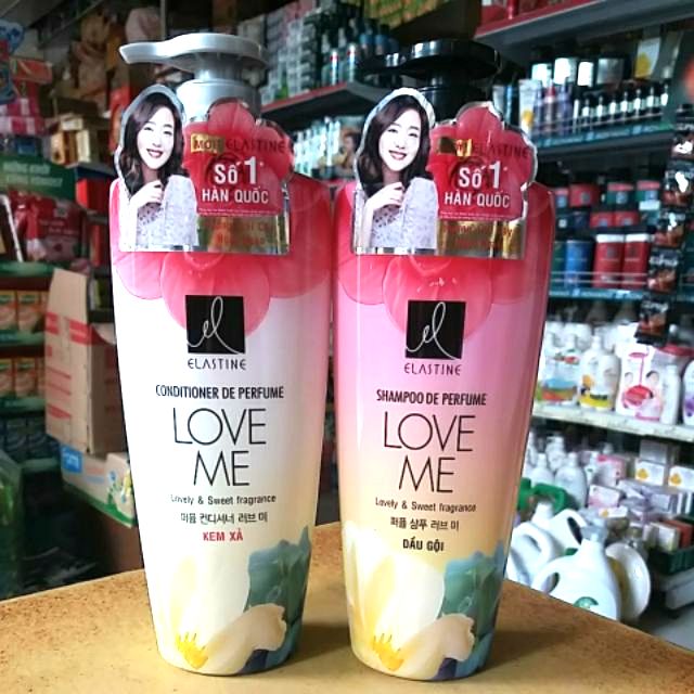 Bộ dầu gội - xả ELASTINE LOVE ME CHAI 600ML