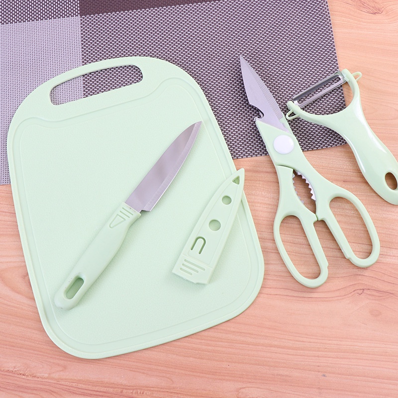 [Trọn Bộ 5in1] Bộ dao thớt nhựa cao cấp tiệt trùng, dụng cụ chế biến đồ ăn dặm cho bé, đồ dùng ăn dặm vệ sinh sạch sẽ