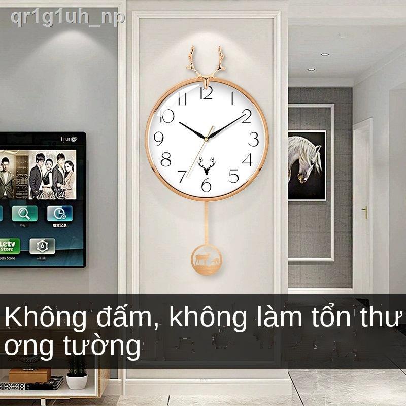 (Giá Hủy Diệt)❃☞◊Bắc Âu ánh sáng sang trọng đầu hươu đồng hồ treo tường phòng khách bầu không khí tạo hiện đại tối giản