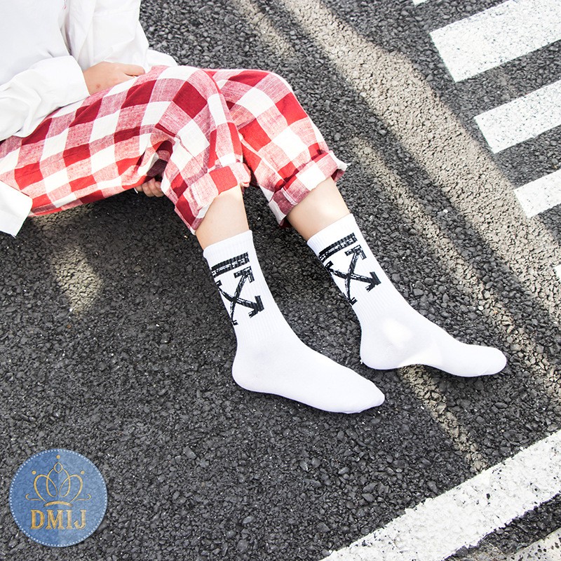 Tất nam nữ cổ cao họa tiết chữ X vớ unisex cổ cao nhiều mẫu