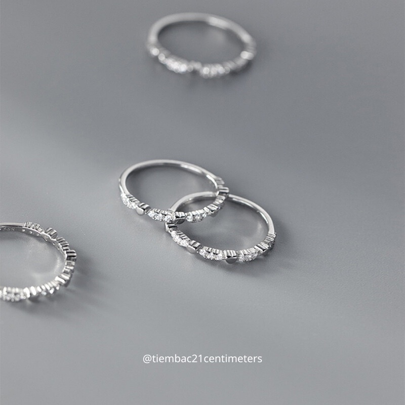 Nhẫn bạc 21 Centimeters Heart Diamond Trang sức bạc Tiệm bạc 21 Centimeters