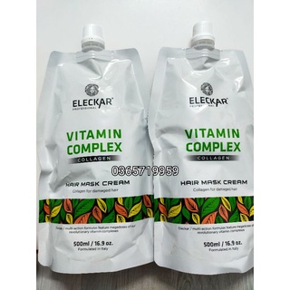 ELECKAR professional hấp dầu phục hồi tóc vitamin complex collagen bịch (500ml)