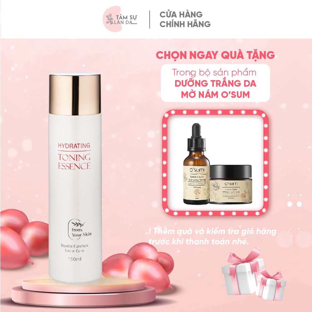 [MUA 1 TẶNG 1] Nước Thần Toner Mờ Nám Tàn Nhang Tinh Chất Huyết Thanh Tơ Tằm Hydrating Toning Essence From Your Skin