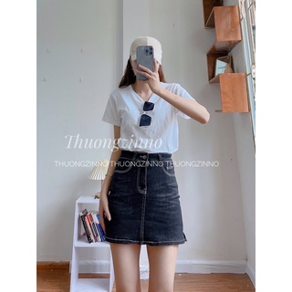 [Ảnh thật/Video] Chân váy bò basic may gấu Jummy Hàn Quốc