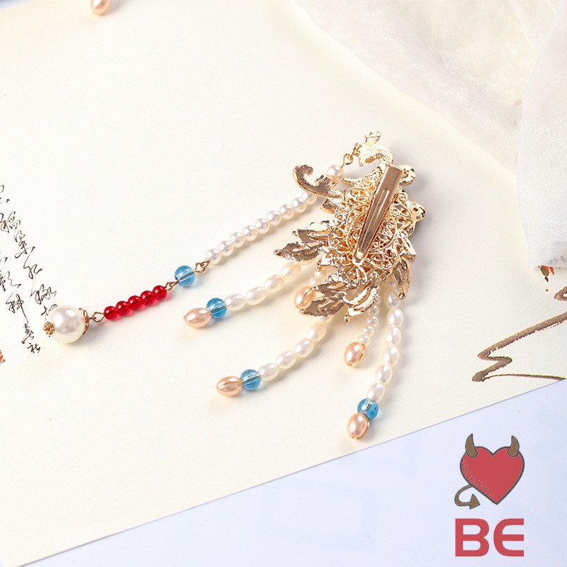 YADORNOS 1 Trâm Cài Tóc Hình Chú Vẹt Đính Ngọc Trai Phong Cách Trung Hoa