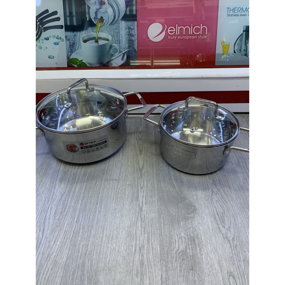Bộ nồi inox liền khối Elmich Trimax XR EL-3842 size 16, 20cm