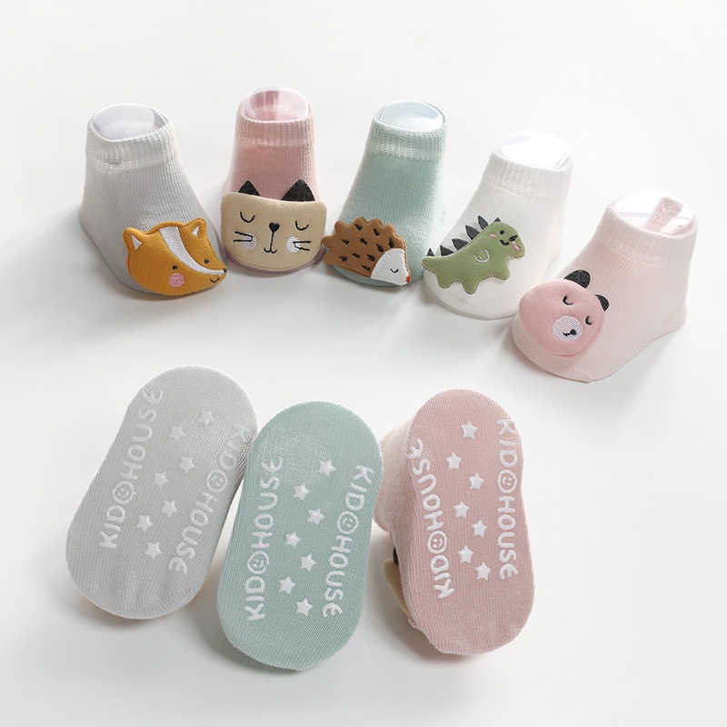 Vớ Cotton Chống Trượt Họa Tiết Hoạt Hình Cho Bé Sơ Sinh