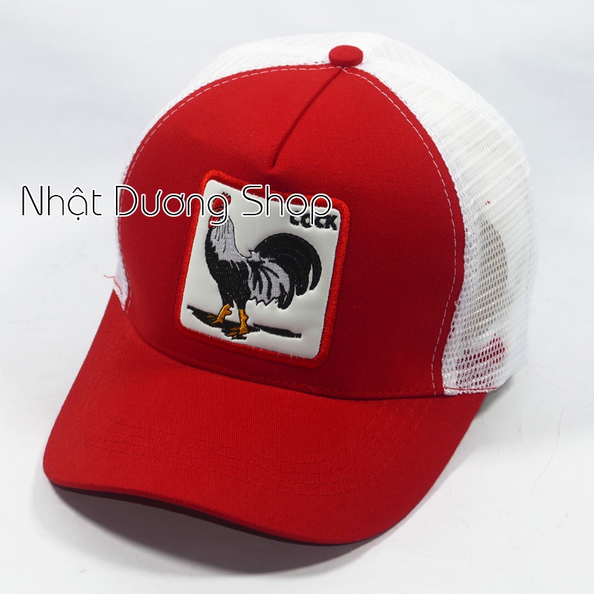Nón kết lưới thêu hình con gà COOK cao cấp, khóa nhựa - Kiểu dáng thời trang cá tính thích hợp cho mọi người