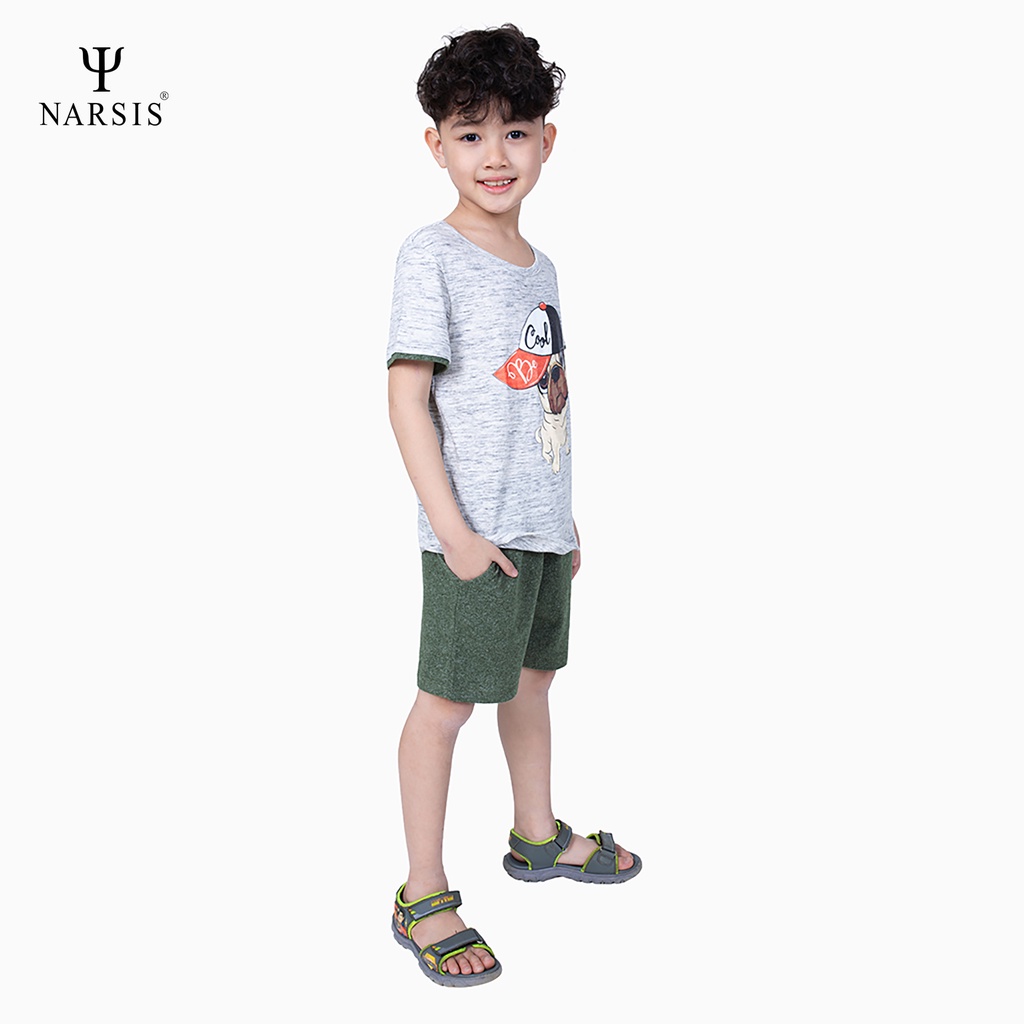 Bộ đồ hè bé trai Narsis KE0028 ghi xanh lá