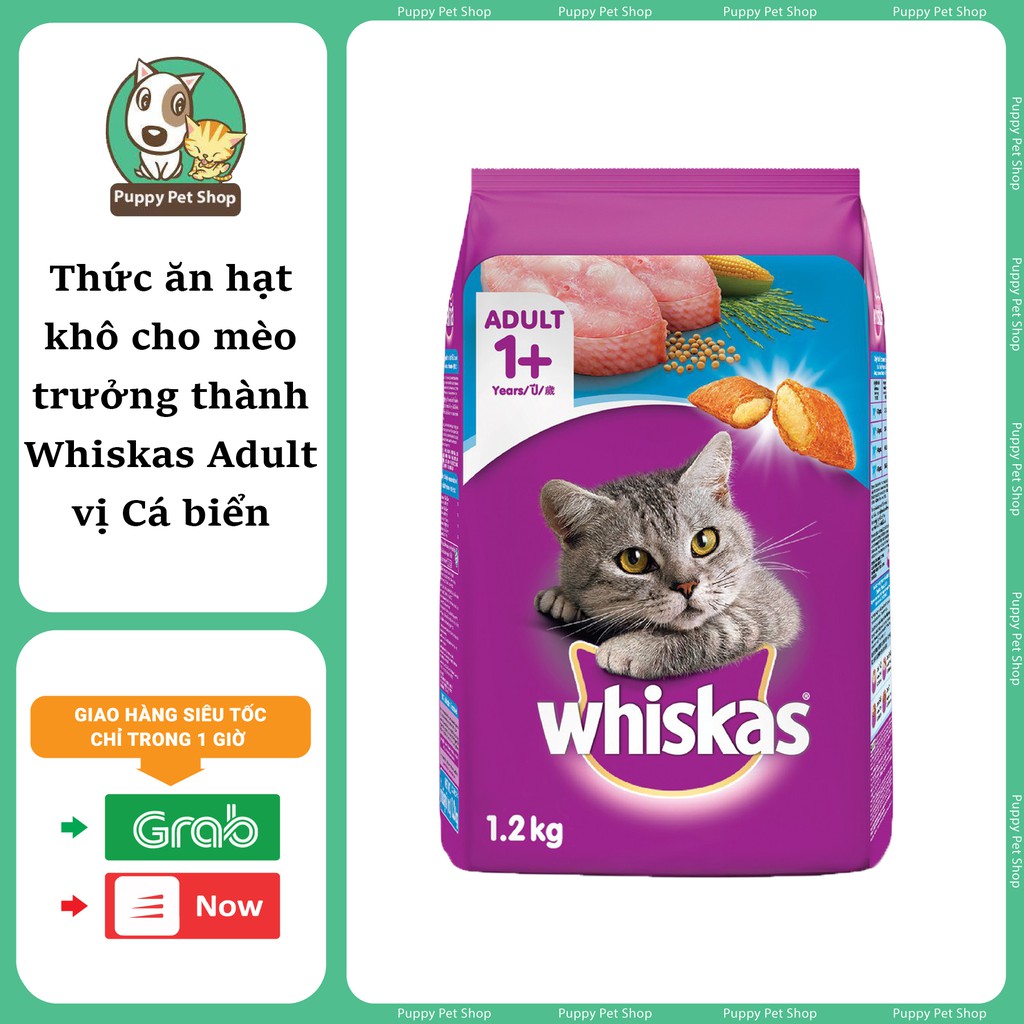 Thức Ăn Khô Cho Mèo Trên 12 Tháng Tuổi Whiskas Adult 1.2kg