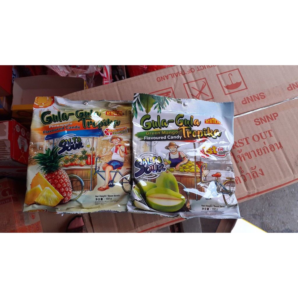 (HÀNG TẾT)_ KẸO RINDA VỊ DỨA MUỐI VÀ VỊ XOÀI HÀNG CAO CẤP _MALAYSIA 150G