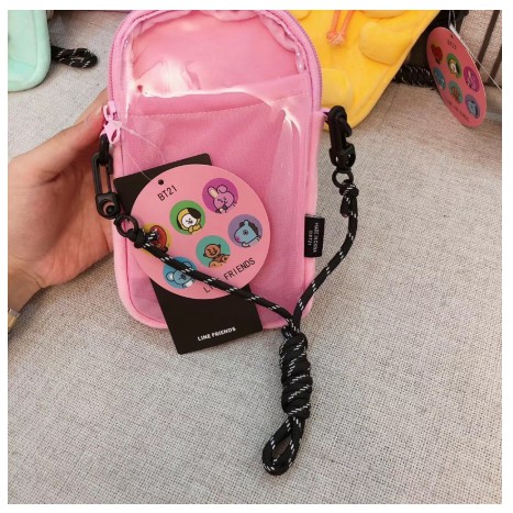 Cute stuffed BT21 mascot model shoulder bag with single shoulder strap for school