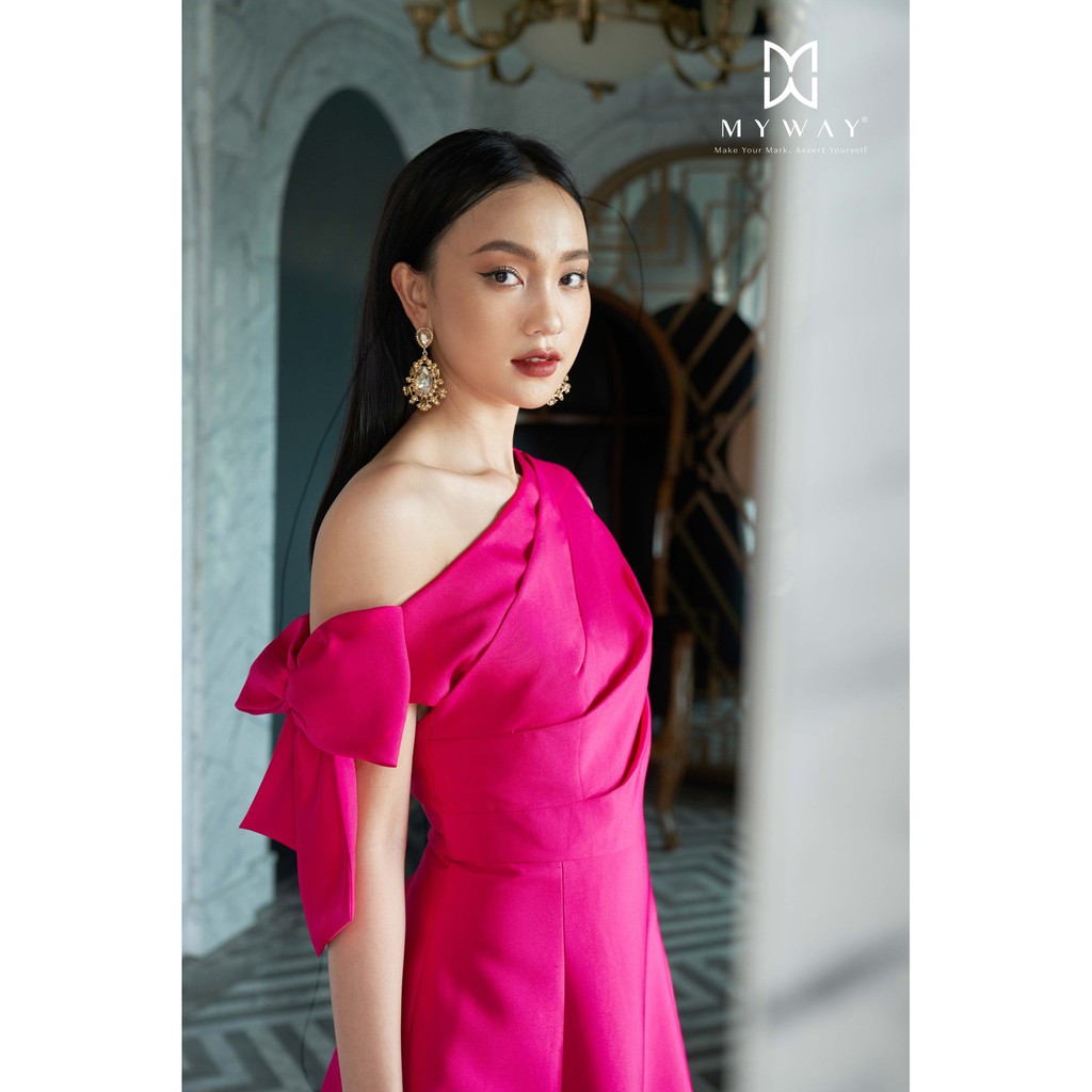 Đầm Nữ Dự Tiệc My Way Lệch Vai Dáng Xòe Sang Chảnh MD932