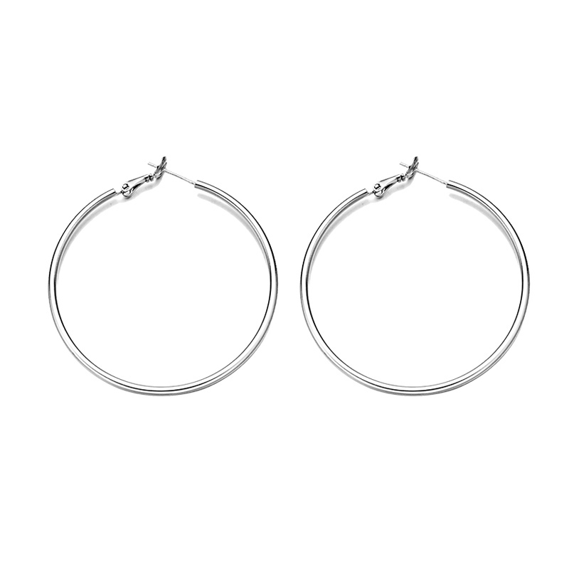 XiaoboACC 925 Silver Needle Korean Fashion Hoop Earrings