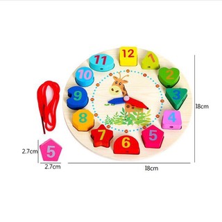 Đồng Hồ Xâu Hạt Gỗ Cho Bé