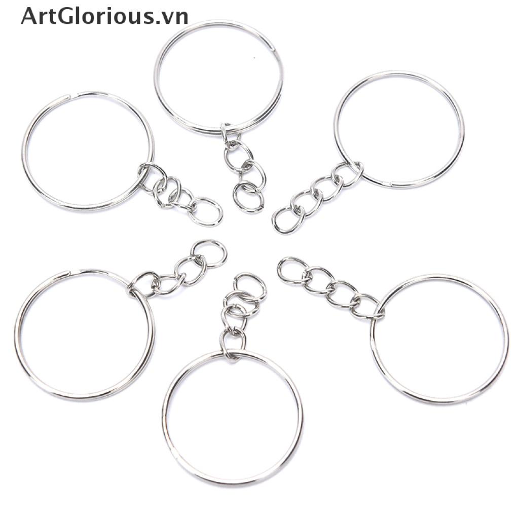 Set 150 phụ kiện vòng gắn chìa khóa với chốt xỏ lỗ tự làm móc khóa chuyên dụng