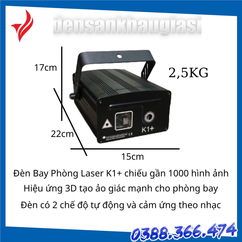 Đèn Bay Phòng Laser K1+ Chiếu Gần 1000 Hình Ảnh 7D 7 Màu Đèn Sân Khấu Giá Sỉ