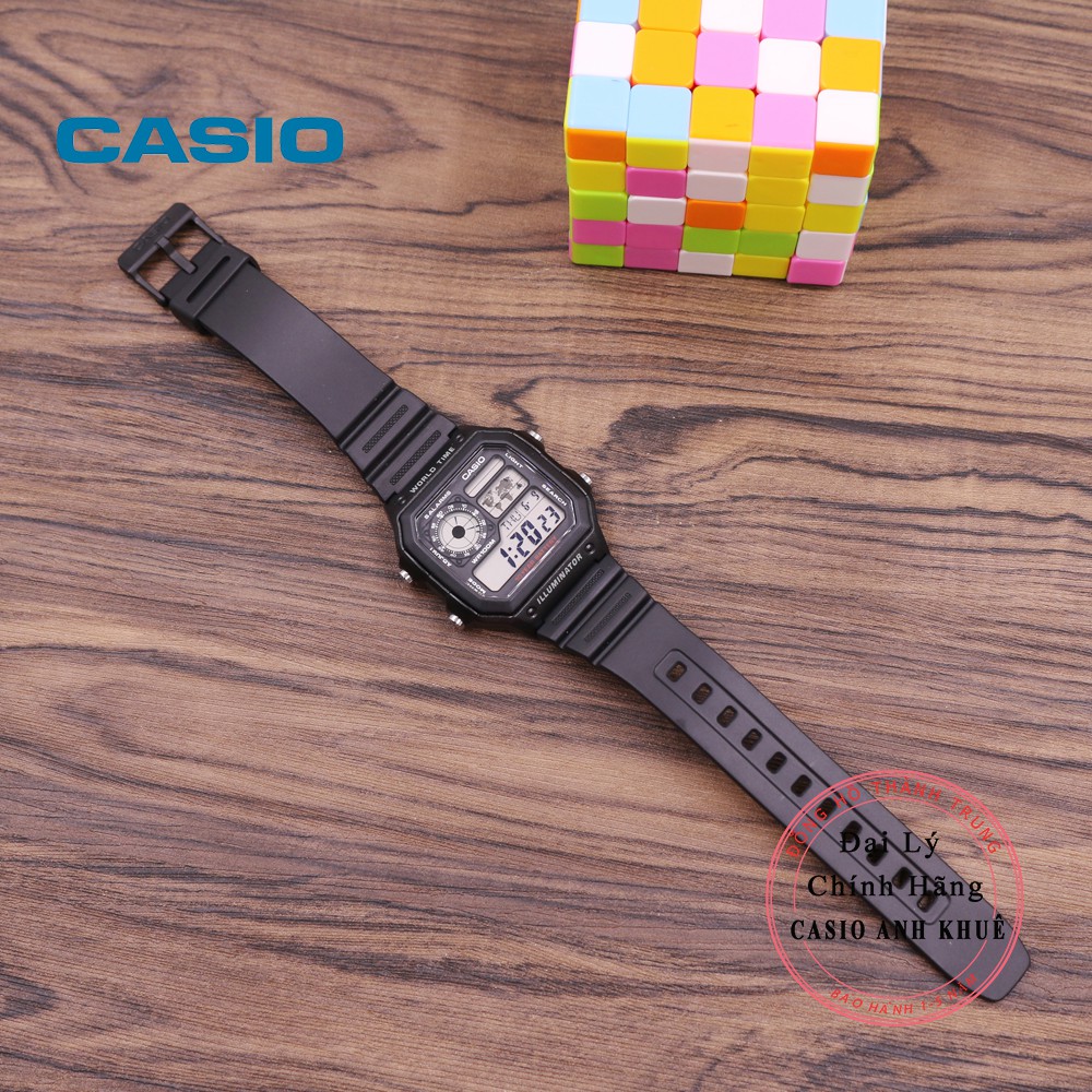 Đồng hồ Nam Casio WorldTime AE-1200WH-1AVDF dây nhựa