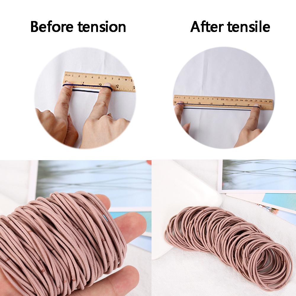 Set 100 Dây Cột Tóc Co Giãn Đáng Yêu Cho Nữ